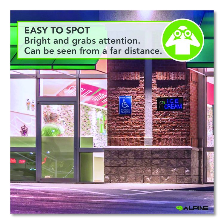 LED Rectangular Ice Cream Sign, 19 x 10, Black Frame, Blue/Green/Orange/Red/White Graphics