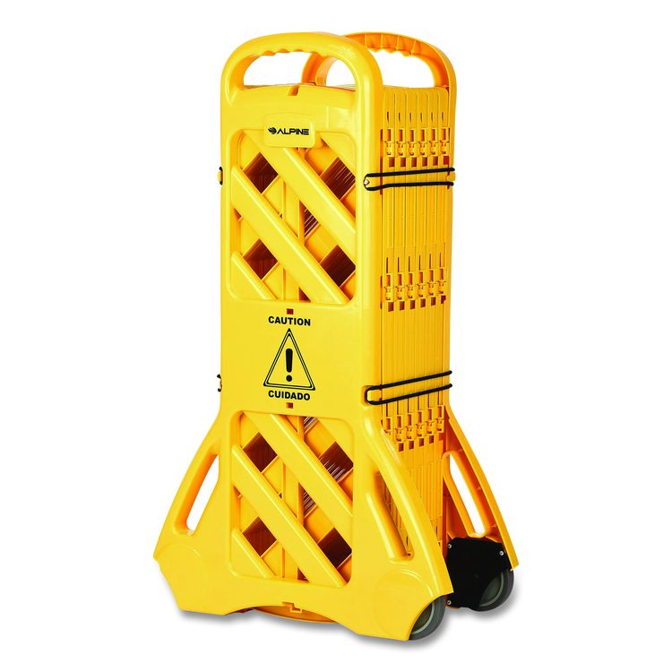 Expandable Portable Fence Barrier Safety Barricade, Plastic, 1.97 x 153.54 x 39.76, Yellow