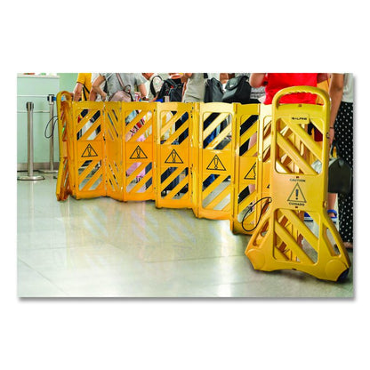 Expandable Portable Fence Barrier Safety Barricade, Plastic, 1.97 x 153.54 x 39.76, Yellow