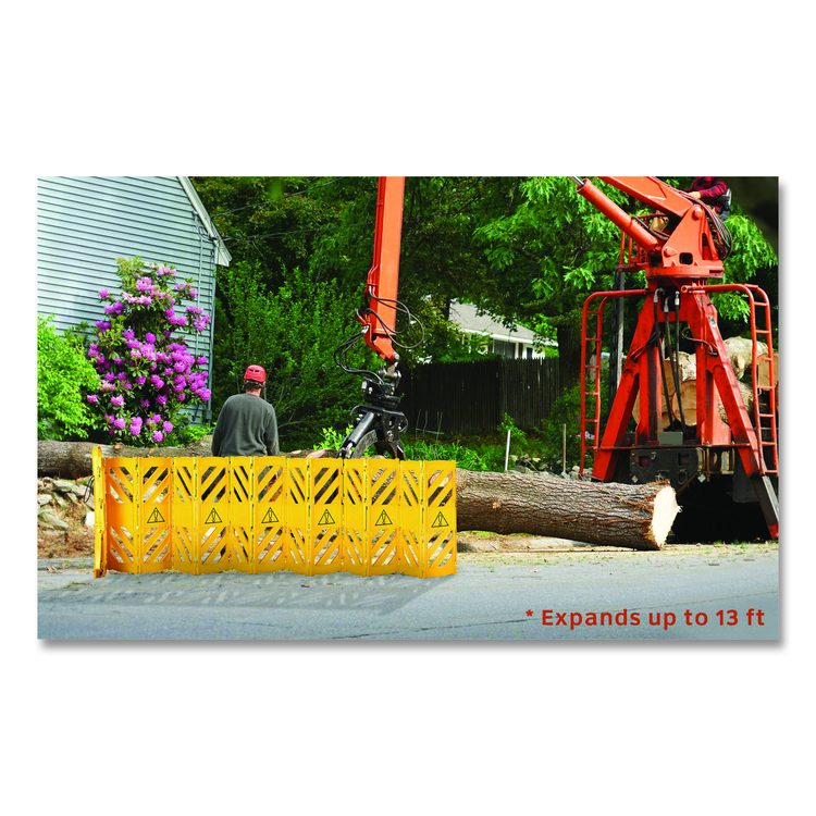 Expandable Portable Fence Barrier Safety Barricade, Plastic, 1.97 x 153.54 x 39.76, Yellow