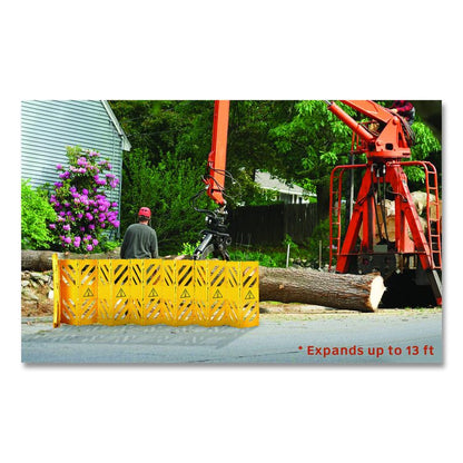 Expandable Portable Fence Barrier Safety Barricade, Plastic, 1.97 x 153.54 x 39.76, Yellow