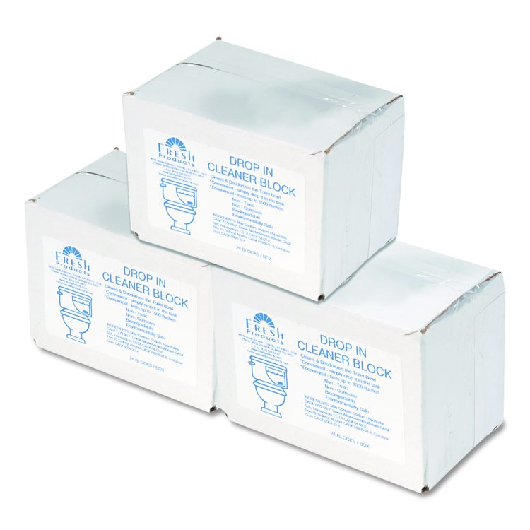Drop-In Tank Non-Para Cleaner Block, Unscented, Blue, 24/Box, 3 Boxes/Carton