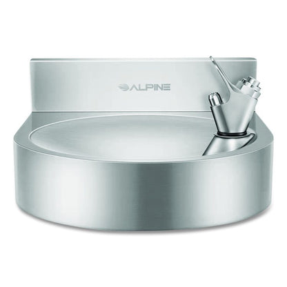 Wall-Mounted Indoor/Outdoor Water Fountain, Single-Level, Non-Filtered, Non-Refrigerated, Silver