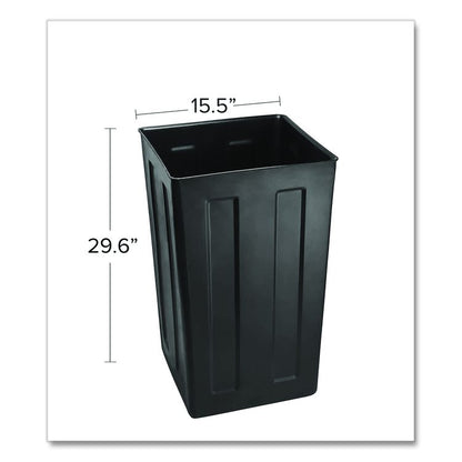 40 Gallon Rigid Plastic Waterproof Square Trash Can Insert Liner for Indoor/Outdoor Trash Can, Plastic, Black
