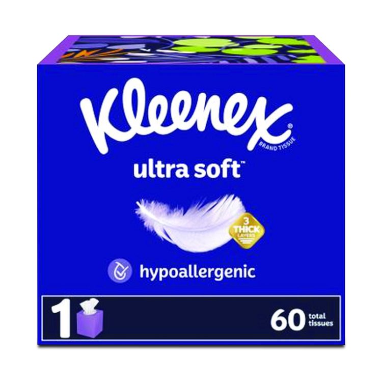 Ultra Soft Facial Tissue, 3-Ply, White, 60 Sheets/Box, 18 Boxes/Carton
