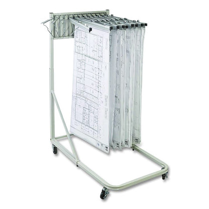Blueprint Storage Cabinet Rolling Stand, Assorted Document Sizes Accommodated, 27" x 28.5" to 46.5" x 46" to 66", Gray