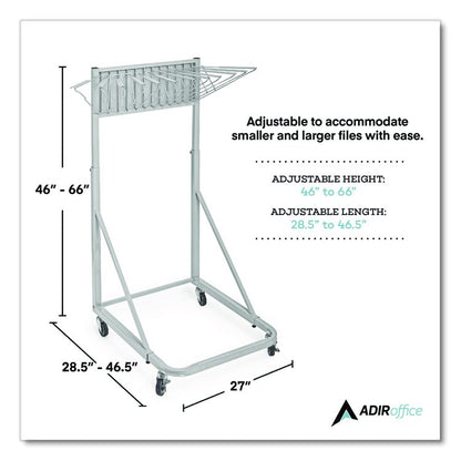 Blueprint Storage Cabinet Rolling Stand, Assorted Document Sizes Accommodated, 27" x 28.5" to 46.5" x 46" to 66", Gray