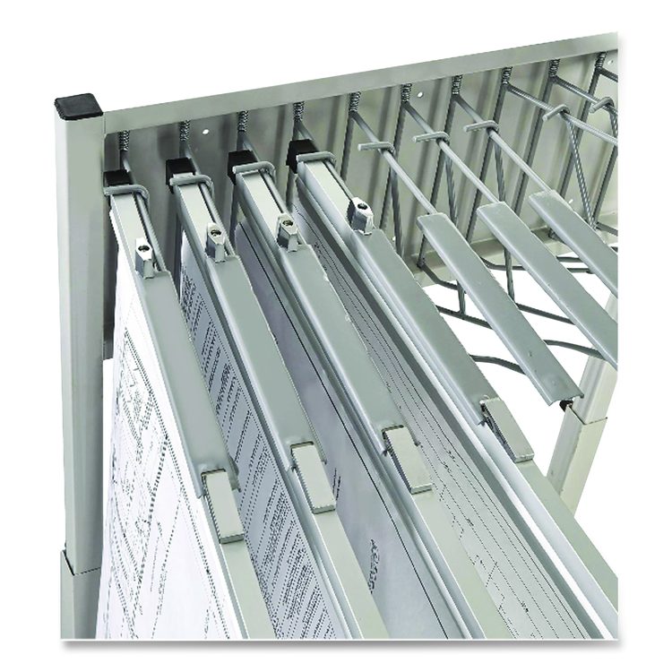 Blueprint Storage Cabinet Rolling Stand, Assorted Document Sizes Accommodated, 27" x 28.5" to 46.5" x 46" to 66", Gray