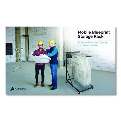 Blueprint Storage Cabinet Rolling Stand, Assorted Document Sizes Accomodated, 27" x 28.5" to 46.5" x 46" to 66", Blue