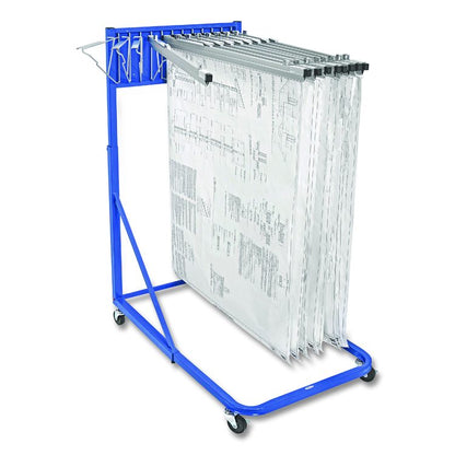 Blueprint Storage Cabinet Rolling Stand, Assorted Document Sizes Accomodated, 27" x 28.5" to 46.5" x 46" to 66", Blue