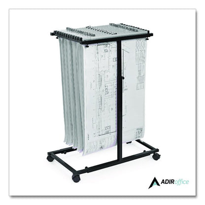 Blueprint Storage Cabinet Steel Vertical Plan Center, Assorted Document Sizes,15" x 27" to 47.25" x 32.5" to 57", Black