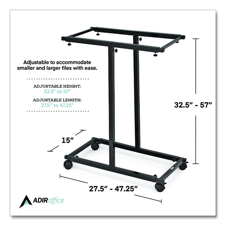Blueprint Storage Cabinet Steel Vertical Plan Center, Assorted Document Sizes,15" x 27" to 47.25" x 32.5" to 57", Black
