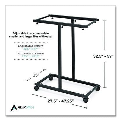 Blueprint Storage Cabinet Steel Vertical Plan Center, Assorted Document Sizes,15" x 27" to 47.25" x 32.5" to 57", Black