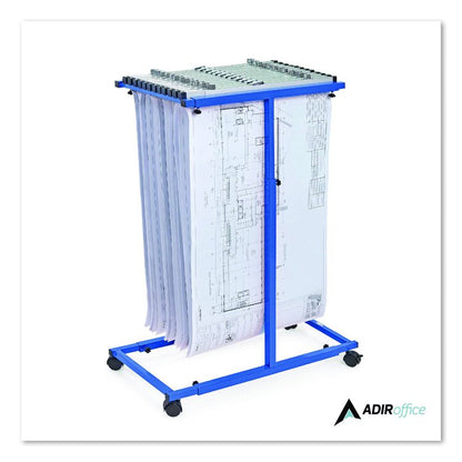 Blueprint Storage Cabinet Steel Vertical Plan Center, Assorted Document Sizes, 15" x 27" to 47.25" x 32.5" to 57", Blue