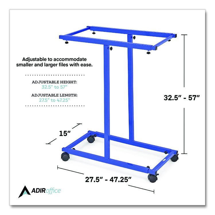 Blueprint Storage Cabinet Steel Vertical Plan Center, Assorted Document Sizes, 15" x 27" to 47.25" x 32.5" to 57", Blue
