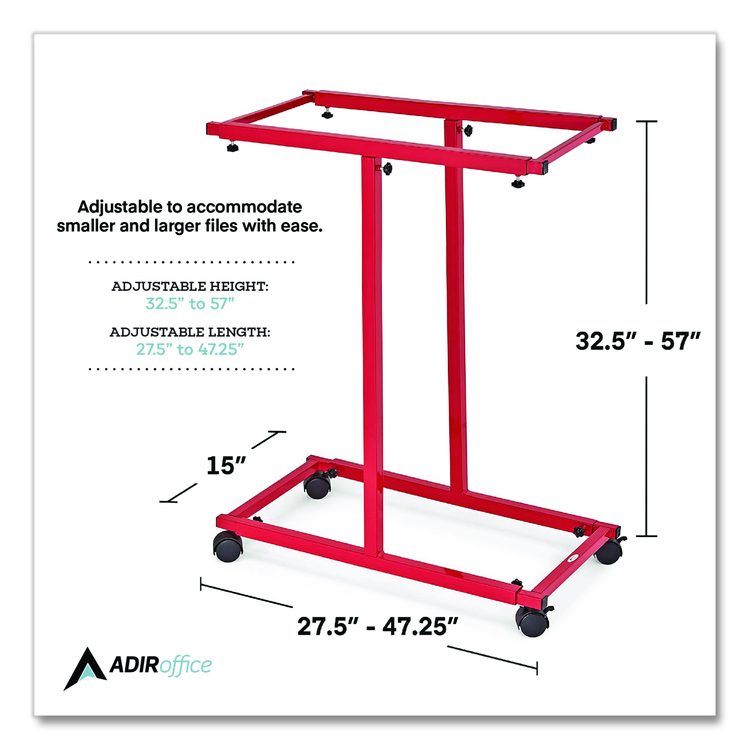 Blueprint Storage Cabinet Steel Vertical Plan Center, Assorted Document Sizes, 15" x 27" to 47.25" x 32.5" to 57", Red