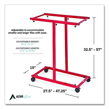 Blueprint Storage Cabinet Steel Vertical Plan Center, Assorted Document Sizes, 15" x 27" to 47.25" x 32.5" to 57", Red