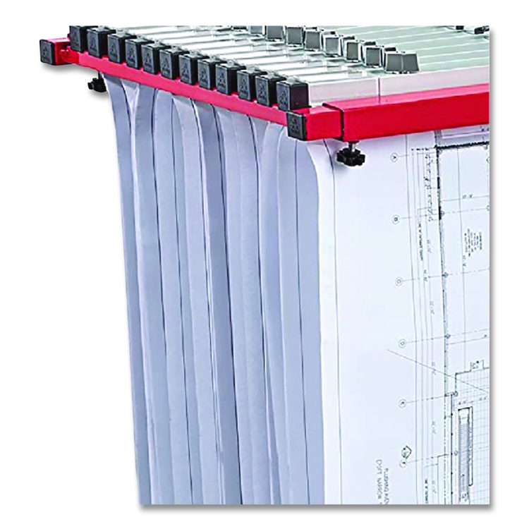Blueprint Storage Cabinet Steel Vertical Plan Center, Assorted Document Sizes, 15" x 27" to 47.25" x 32.5" to 57", Red