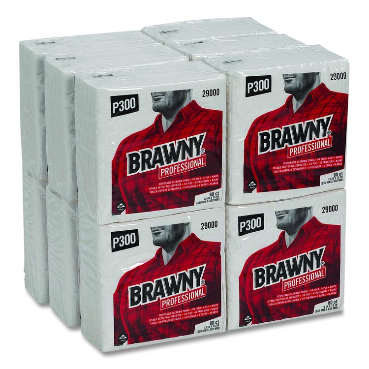 All Purpose Wipers, 3-Ply, 13 x 13, White, 80 Wipers/Pack, 12 Packs/Carton