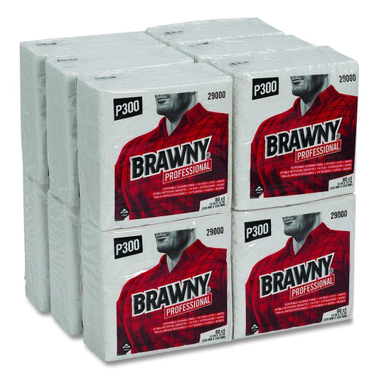 All Purpose Wipers, 3-Ply, 13 x 13, White, 80 Wipers/Pack, 12 Packs/Carton