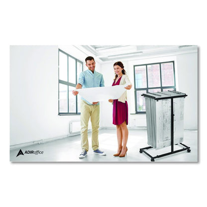 Blueprint Storage Cabinet Steel Vertical Plan Center, Assorted Document Sizes,15" x 27" to 47.25" x 32.5" to 57", Black