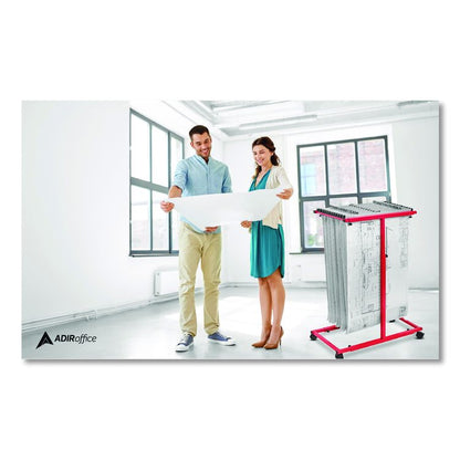 Blueprint Storage Cabinet Steel Vertical Plan Center, Assorted Document Sizes, 15" x 27" to 47.25" x 32.5" to 57", Red