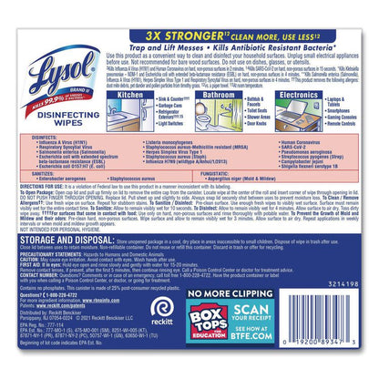 Disinfecting Wipes, 1-Ply, 7 x 7.25, Early Morning Breeze, White, 80 Wipes/Canister, 6 Canisters/Carton