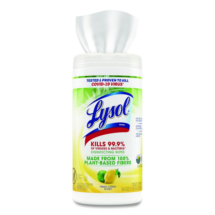 Disinfecting Wipes II Fresh Citrus, 1-Ply, 7 x 7.25, White, 70 Wipes/Canister, 6 Canisters/Carton