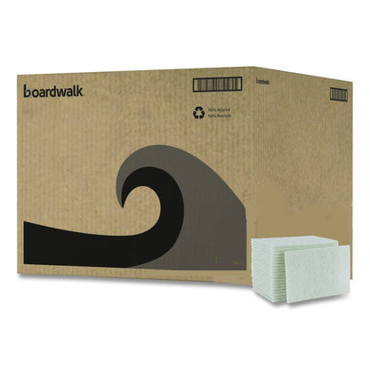 Light-Duty Scouring Pad, 6 x 9, White, 20/Carton