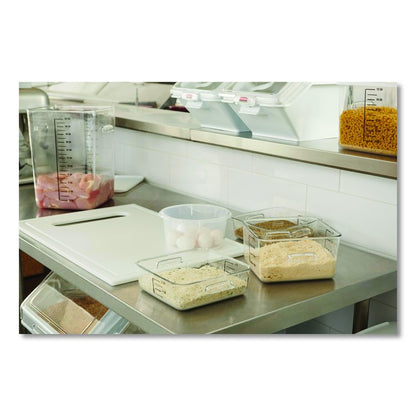 SpaceSaver Square Containers, 2 qt, 8.8 x 8.75 x 2.7, Clear, Plastic