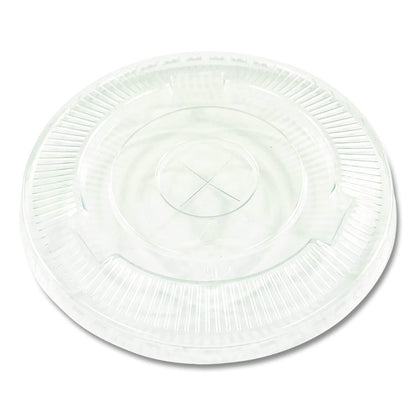 PET Cold Cup Straw-Slot Lids, Fits 9 oz Squat/12 oz Cold Cups, Plastic, Clear, 1,000/Carton