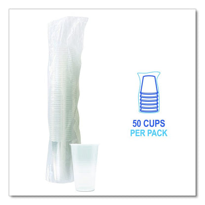 Translucent Plastic Cold Cups, 20 oz, Clear, 50/Pack