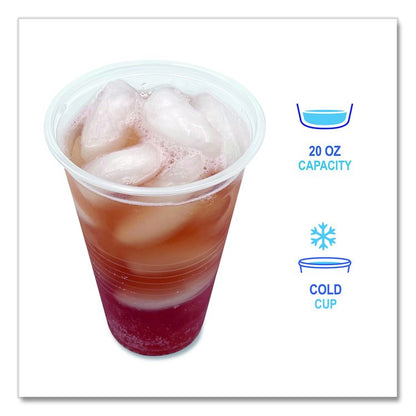 Translucent Plastic Cold Cups, 20 oz, Clear, 50/Pack