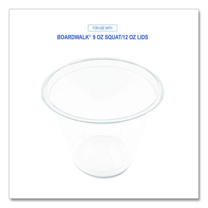 Clear Plastic PET Cups, Squat, 9 oz, 1,000/Carton