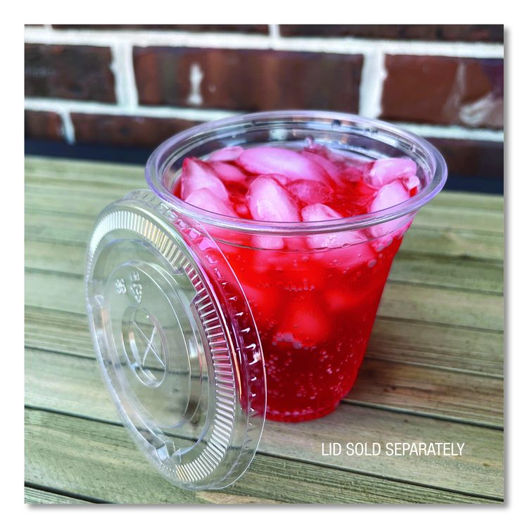 Clear Plastic PET Cups, Squat, 9 oz, 1,000/Carton