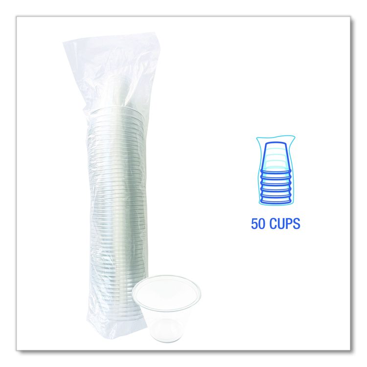 Clear Plastic PET Cups, 9 oz, 50/Pack