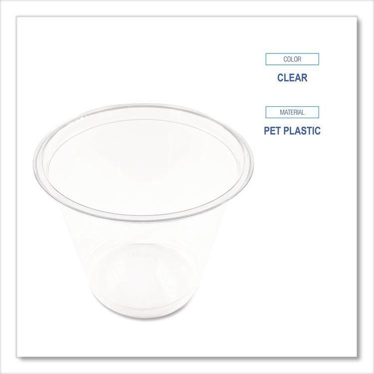 Clear Plastic PET Cups, 9 oz, 50/Pack
