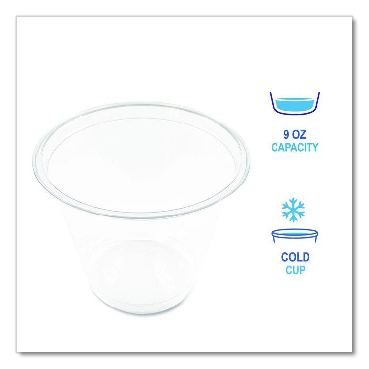 Clear Plastic PET Cups, 9 oz, 50/Pack