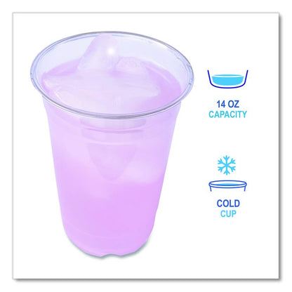 Clear Plastic PET Cups, 14 oz, 50/Bag, 20 Bags/Carton