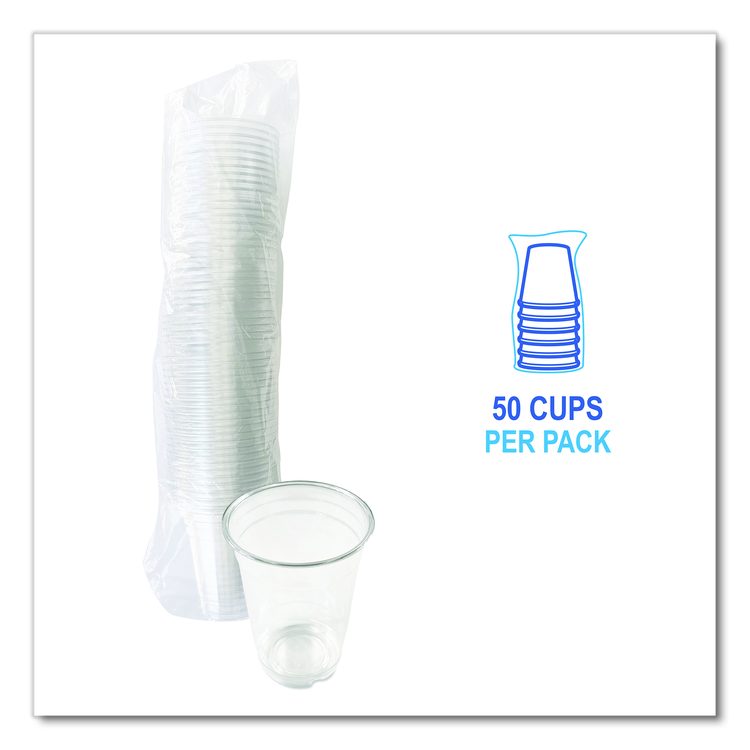 Clear Plastic PET Cups, 14 oz, 50/Pack