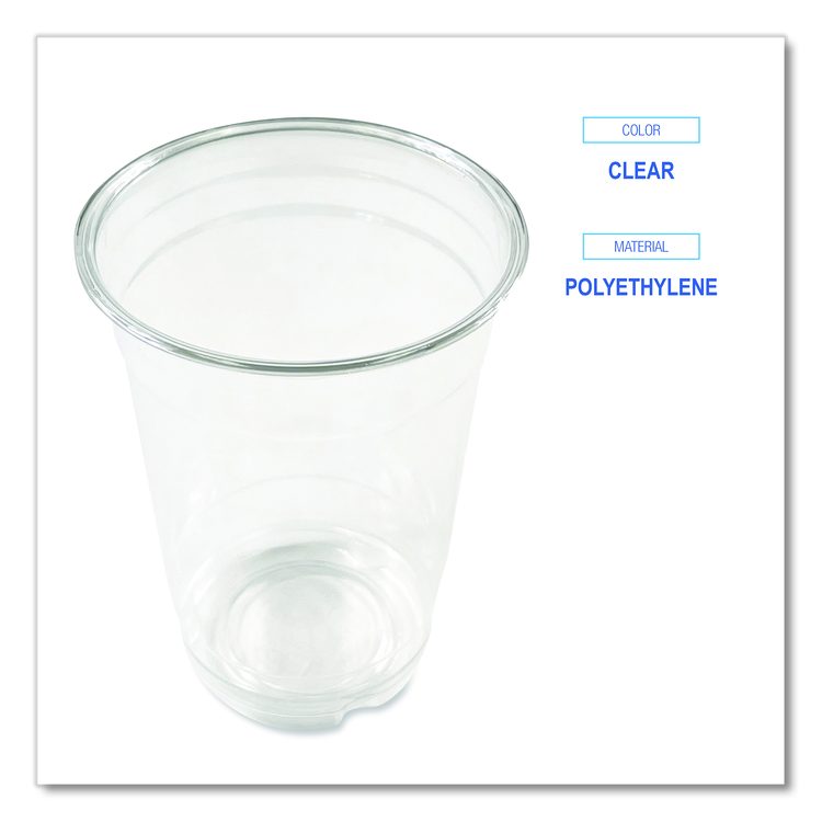 Clear Plastic PET Cups, 14 oz, 50/Pack