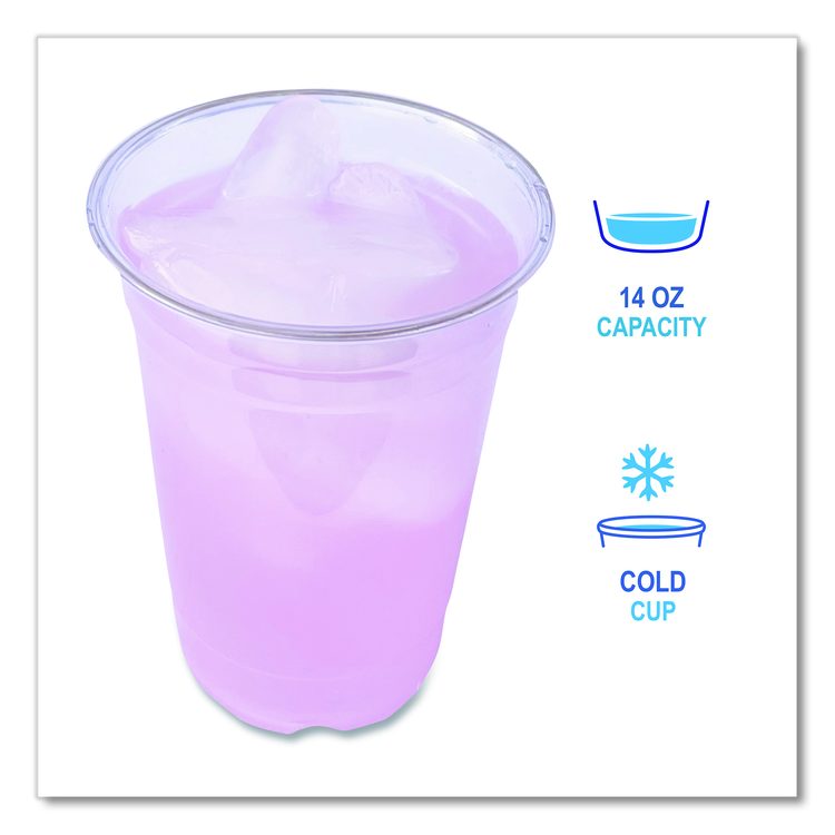 Clear Plastic PET Cups, 14 oz, 50/Pack