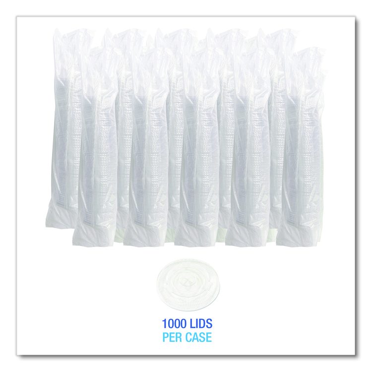 PET Cold Cup Straw-Slot Lids, Fits 9 oz to 10 oz Cold Cups, Plastic, Clear, 1,000/Carton
