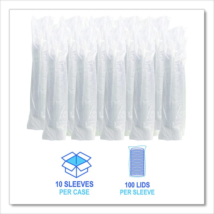 PET Cold Cup Straw-Slot Lids, Fits 9 oz Squat/12 oz Cold Cups, Plastic, Clear, 1,000/Carton