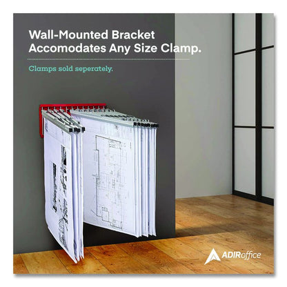 Large File Blueprint Pivot Wall Rack, Assorted Document Sizes Accommodated, 11" x 15.8" x 23.9", Red