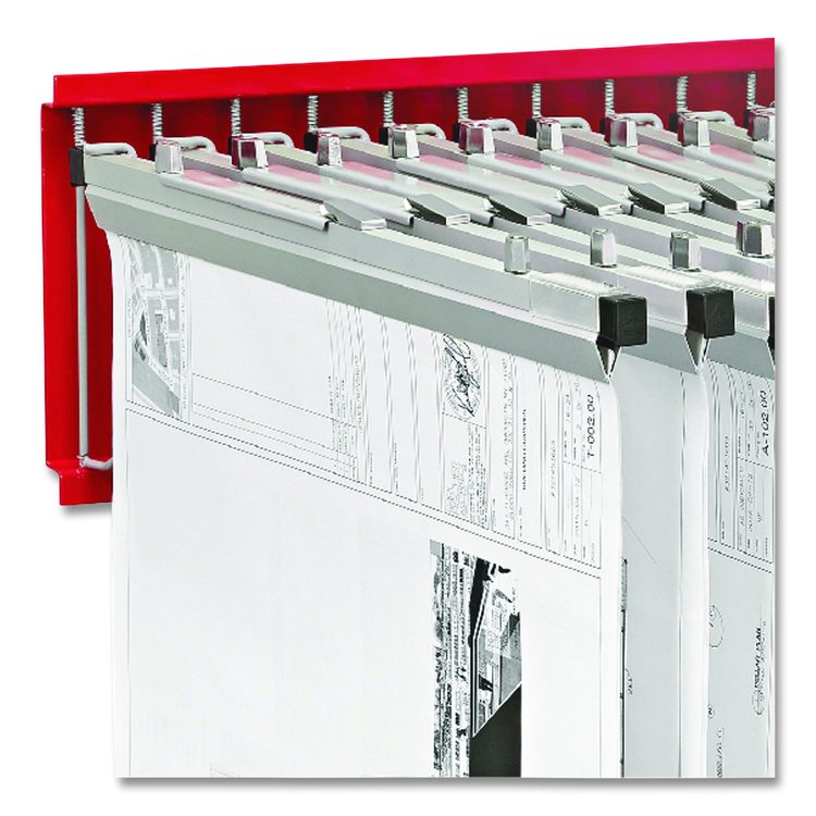 Large File Blueprint Pivot Wall Rack, Assorted Document Sizes Accommodated, 11" x 15.8" x 23.9", Red