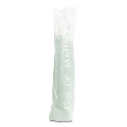 PET Cold Cup Straw-Slot Lids, Fits 9 oz Squat/12 oz Cold Cups, Plastic, Clear, 100/Pack