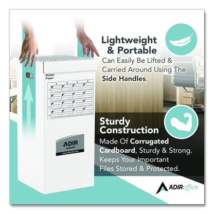 16 Slot Blueprint Rolled File Upright Storage Box, 16 Compartments, 17.5 x 17.5 x 37, White