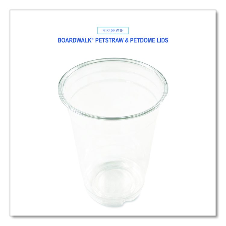Clear Plastic PET Cups, 14 oz, 50/Bag, 20 Bags/Carton