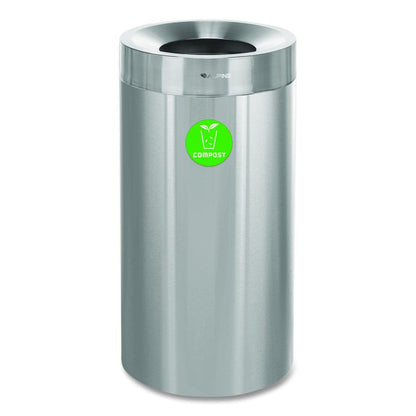 27 Gallon Stainless Steel Compost Can, Brushed Stainless Steel